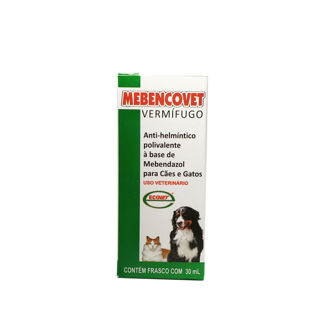 Vermífugo Mebencovet Suspensão Oral Cães e Gatos Ecovet