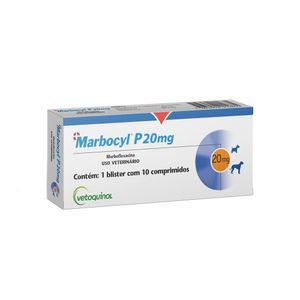 Antibiótico Marbocyl P 20mg para Cães e Gatos - 10 Comprimidos