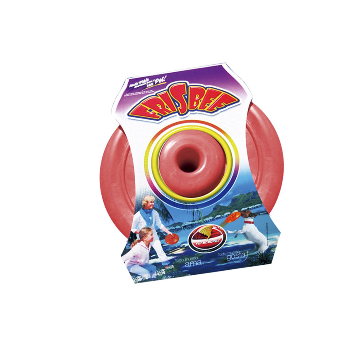 Brinquedo Borracha Frisbee Furacão Pet Vermelho embalagem