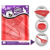 Kit Higiene para Gatos Joy Furacão Pet Vermelho