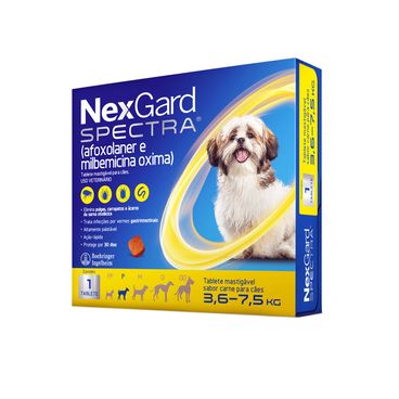 NexGard Spectra Antipulgas e Vermífugo Cães 3,6 kg a 7,5 kg Lado