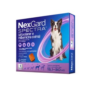 NexGard Spectra Antipulgas e Vermífugo Cães 15,1 kg a 30 kg