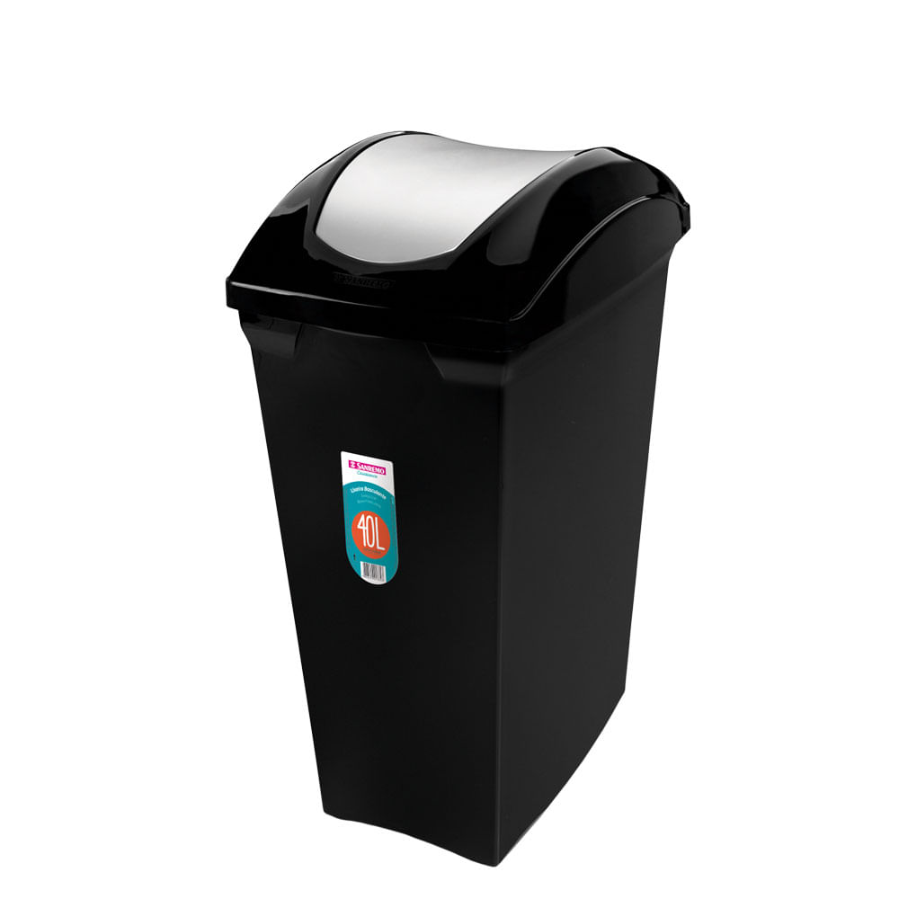 Lixeira Basculante Plástico Sanremo Preta