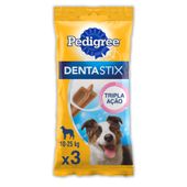 petisco pedigree dentastix cuidado oral cães adultos raças médias 3  unidades frente
