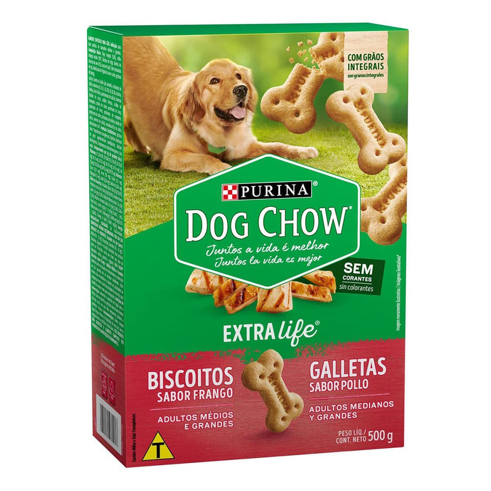 Biscoito Dog Chow Cães Adultos Médios e Grandes Frango