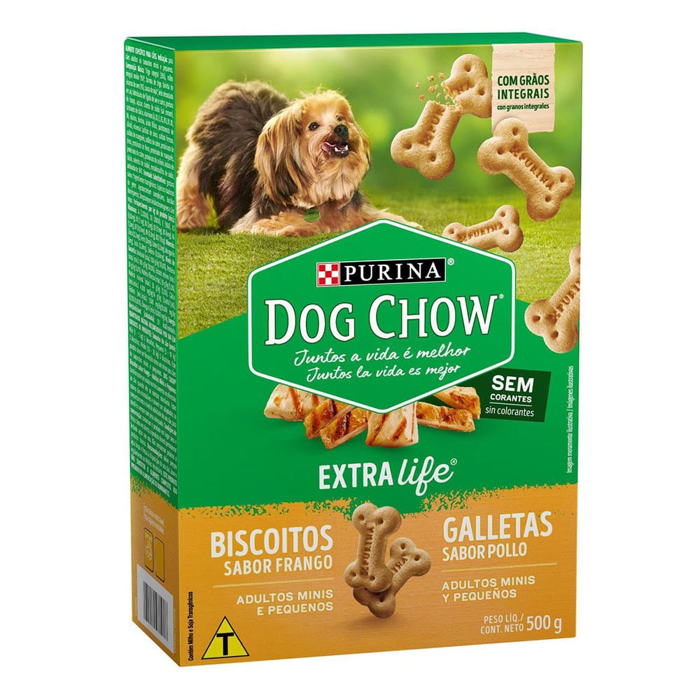Biscoito Dog Chow Cães Adultos Mini e Pequenos Frango