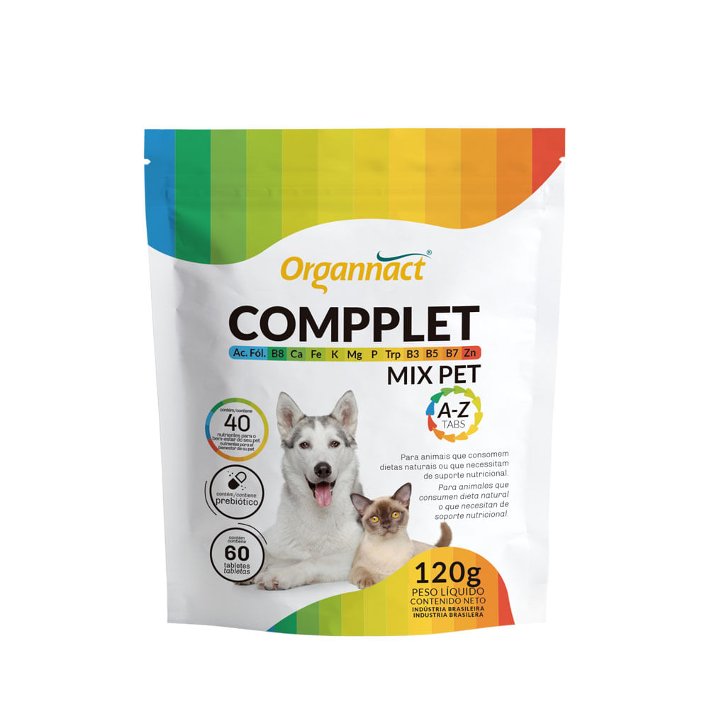 Suplemento Compplet Mix Pet A-Z Tabs 60 tabletes Organnact
