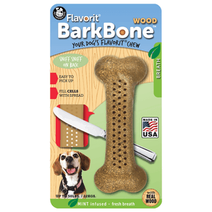 Brinquedo Mordedor Cães Pet Qwerks Bark Bone Madeira Menta