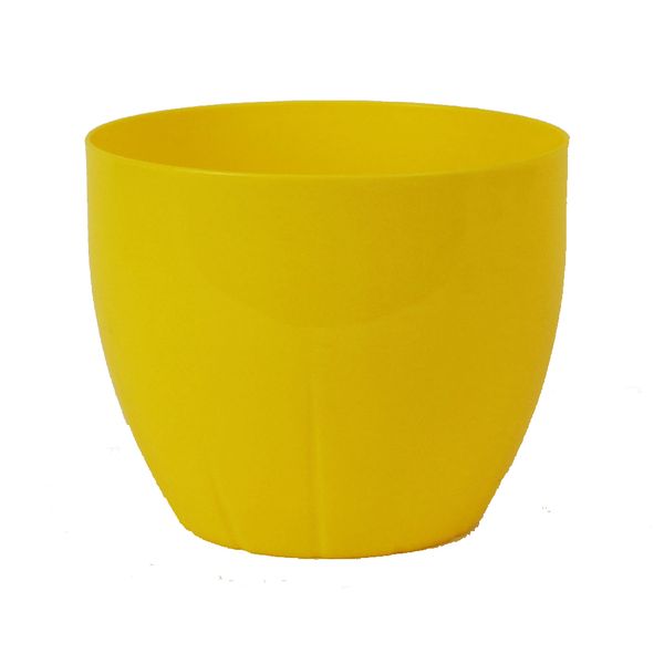 Cachepô Bojudo Plástico Amarelo 14 cm