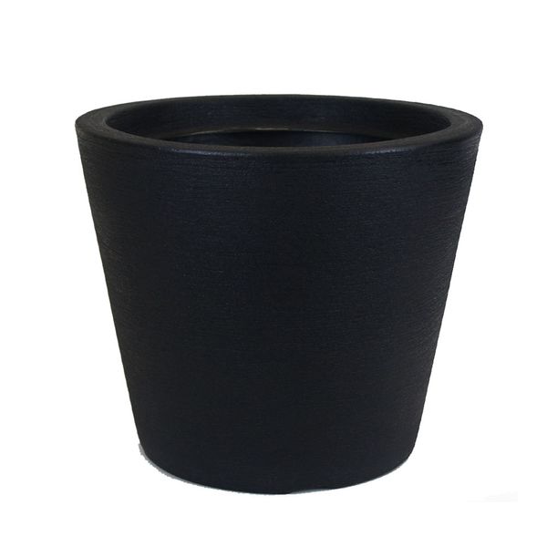 Vaso Cone Baixo Riscatto Preto 30 cm