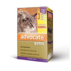 Antipulgas Bayer Advocate Combo para Gatos de 4 a 8kg Menor preço em Antipulgas Bayer Advocate Combo para Gatos de 4 a 8kg