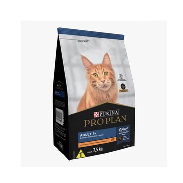 Ração Pro Plan Gatos Adultos 7+ Frango Lado