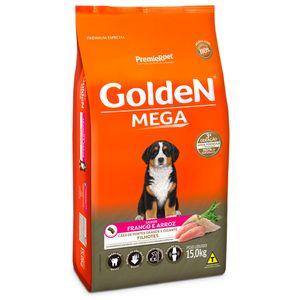 Ração Golden Mega para Cães Filhotes Raças Grandes Frango e Arroz - 15 kg