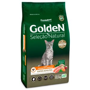 Ração Golden Seleção Natural Gatos Adultos Frango e Arroz