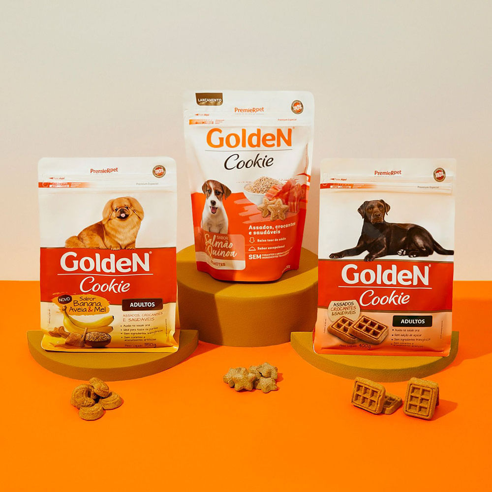 Cookie Golden Cães Filhotes Salmão e Quinoa