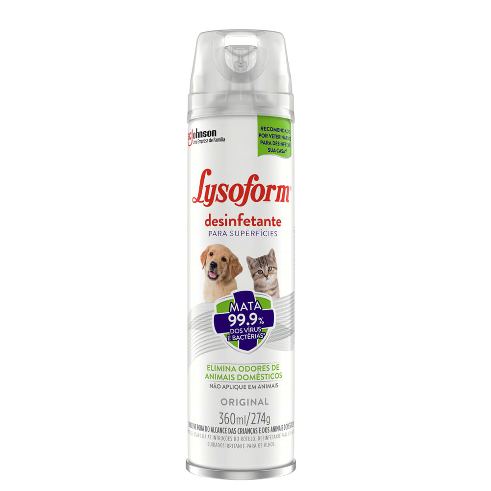 Desinfetante Lysoform Aerossol Pets Original