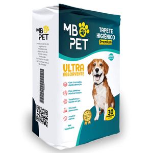 Tapete Higiênico Mb Pet Premium Ultra Absorvente - 30 Unidades