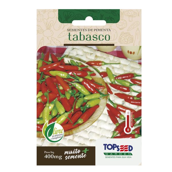 Sementes de Pimenta Tabasco Tradicional Topseed Garden Único