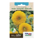 Sementes de Girassol Anão Sungold Dobrado Tradicional Topseed Garden