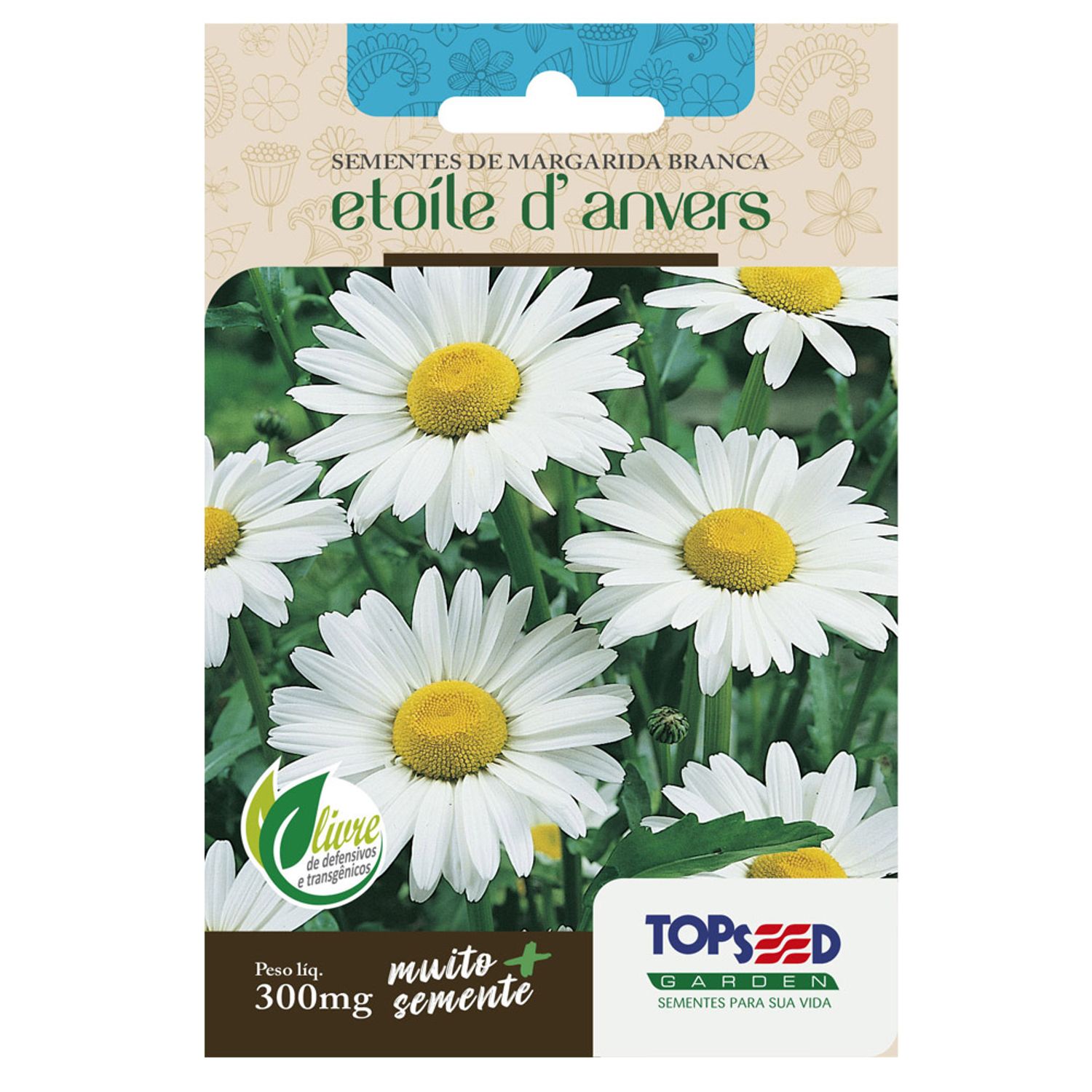 Semente Margarida Branca Topseed Garden