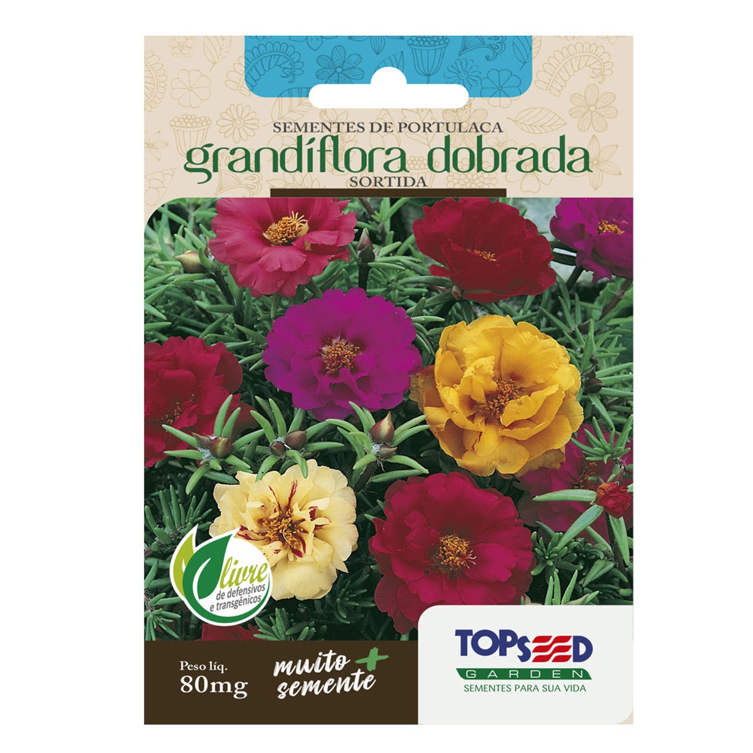 Semente Portulaca Grandiflora Dobrada Topseed Garden