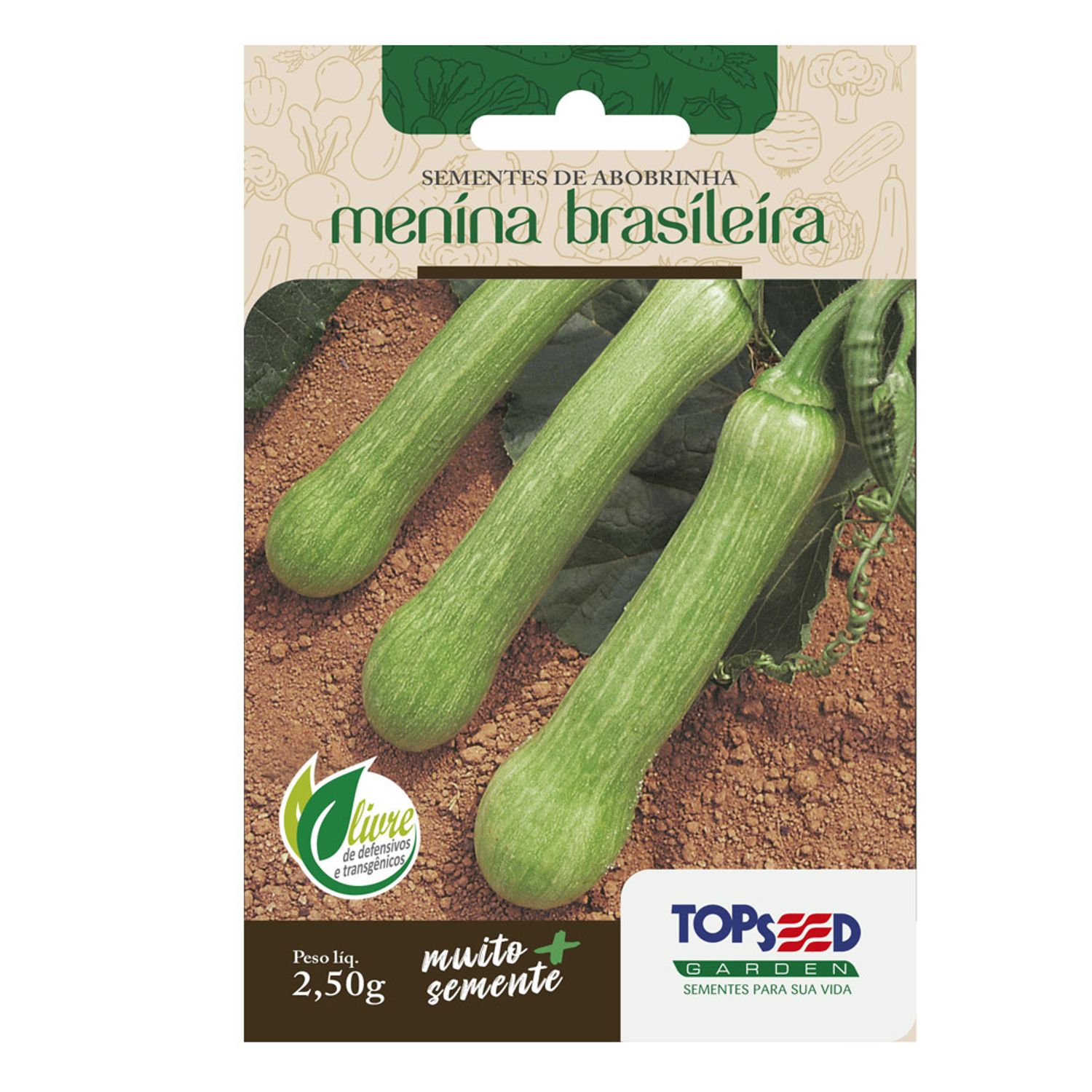 Semente Abóbrinha Menina Brasileira Topseed Garden