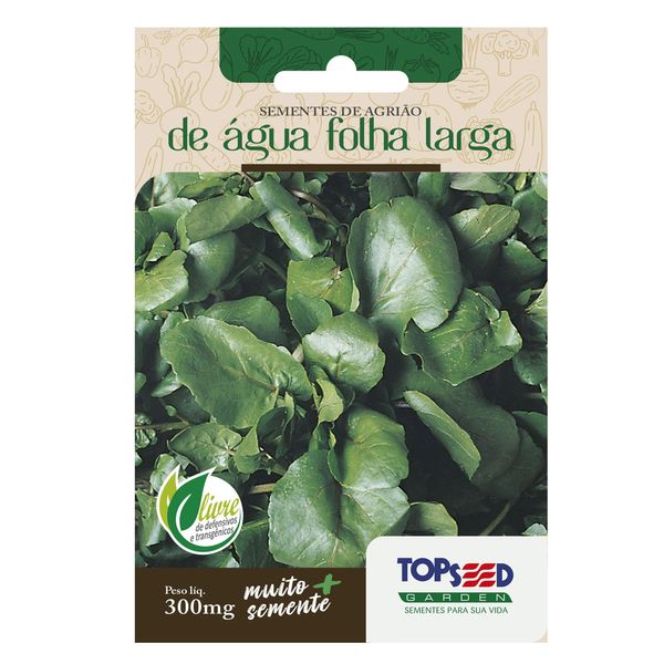 Sementes de Agrião de Água Folha Larga Tradicional Topseed Garden Único
