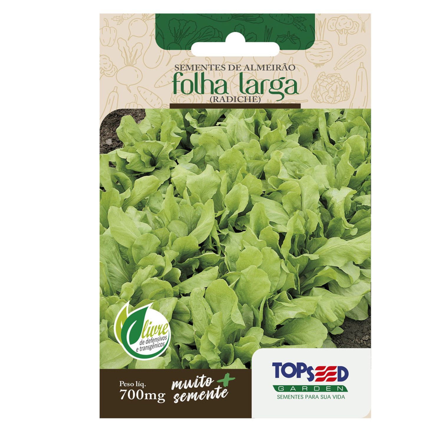 Semente Almeirão Folha Larga Topseed Garden