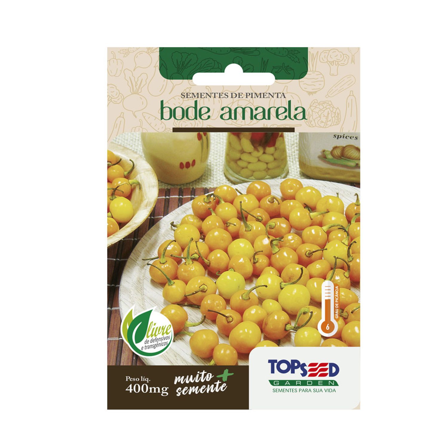 Semente Pimenta Bode Amarela Topseed Garden