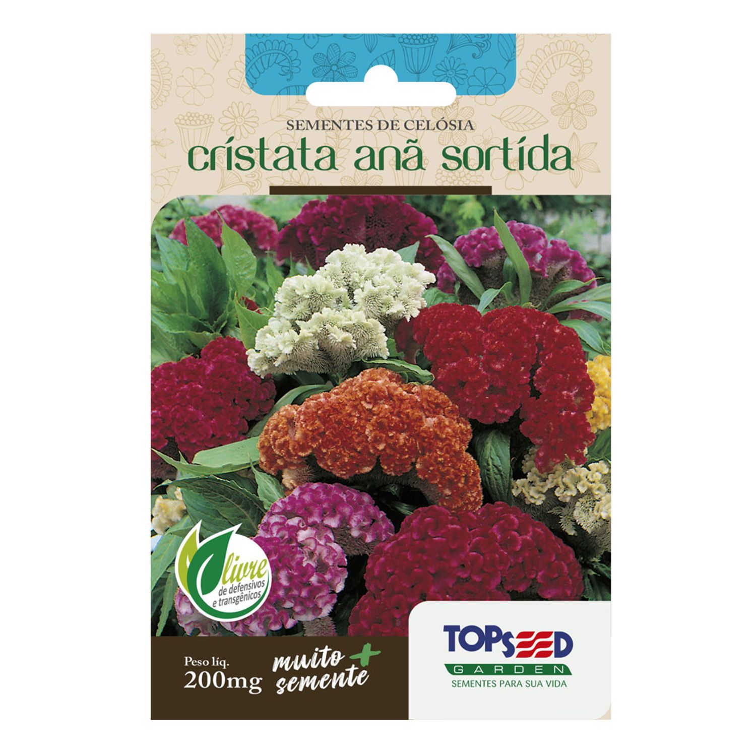 Semente Celosia Crístata Anã Sortida Topseed Garden