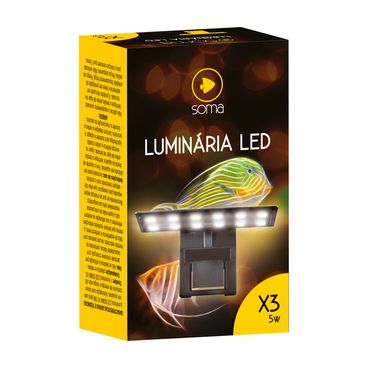 Luminária LED Soma X3 5WLED Preto e Branco Embalagem