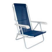 Cadeira Reclinável Aço 8 Posições Azul Marinho