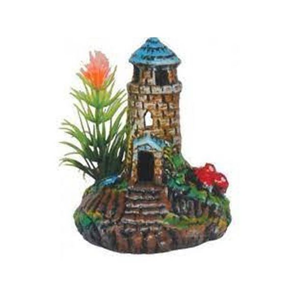 Enfeite para Aquário Farol Decorado Trema PP