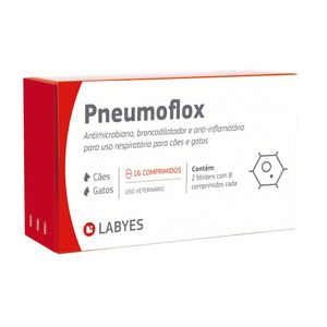Antibiótico Pneumoflox Labyes para cães e gatos - 16 comprimidos