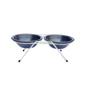 Comedouro Duplo com Suporte Royale Azul