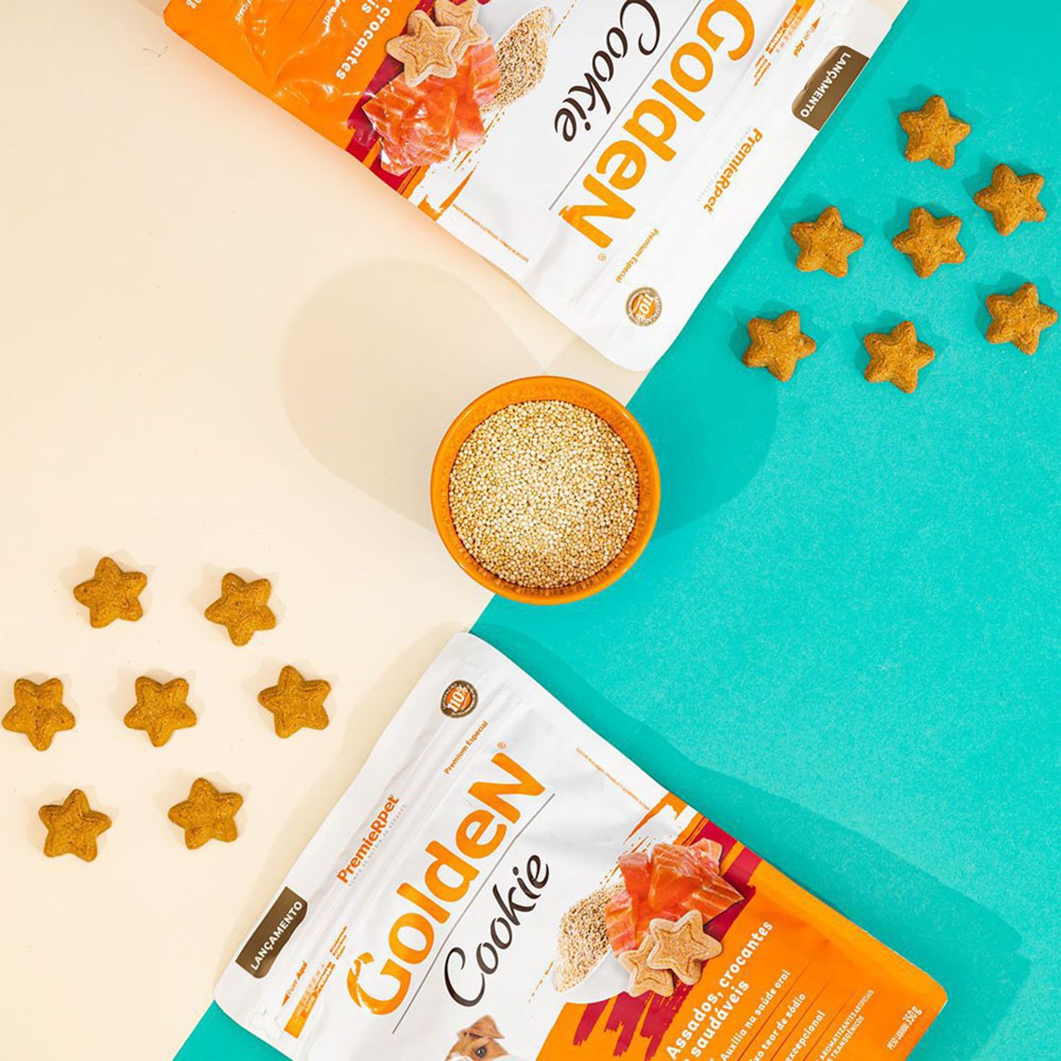 Cookie Golden Cães Adultos Porte Pequeno Salmão e Quinoa