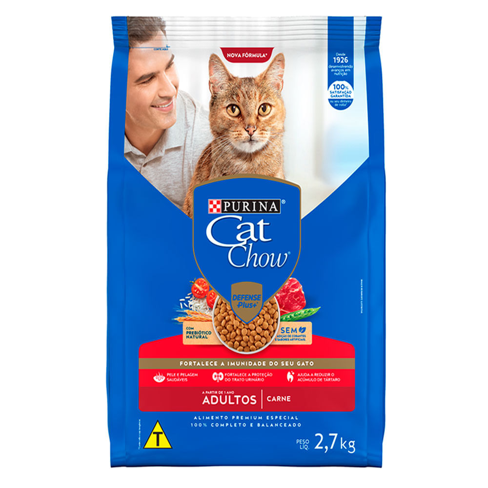 Ração Cat Chow Gatos Adultos Carne
