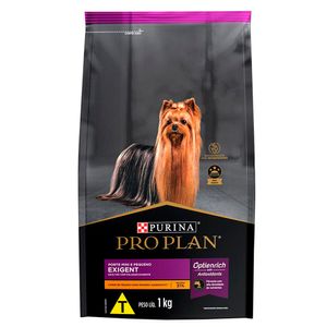 Ração Pro Plan Cães Adultos Exigentes Raças Mini e Pequenas Frango - 1 kg