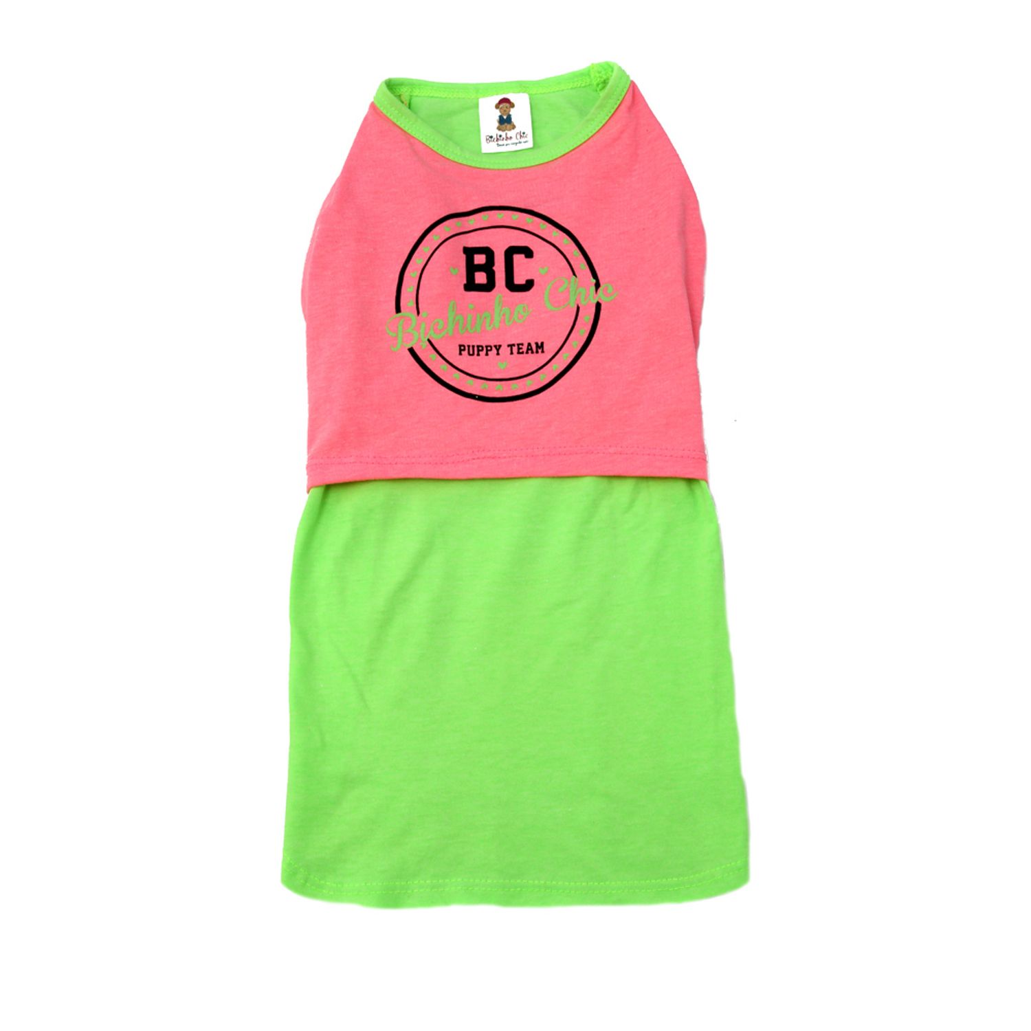 camiseta puppy team bichinho chic rosa