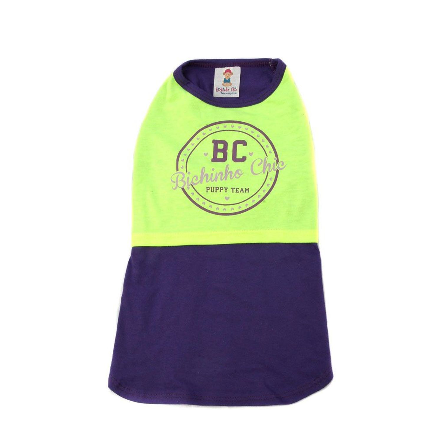 camiseta puppy Team bichinho chic amarela