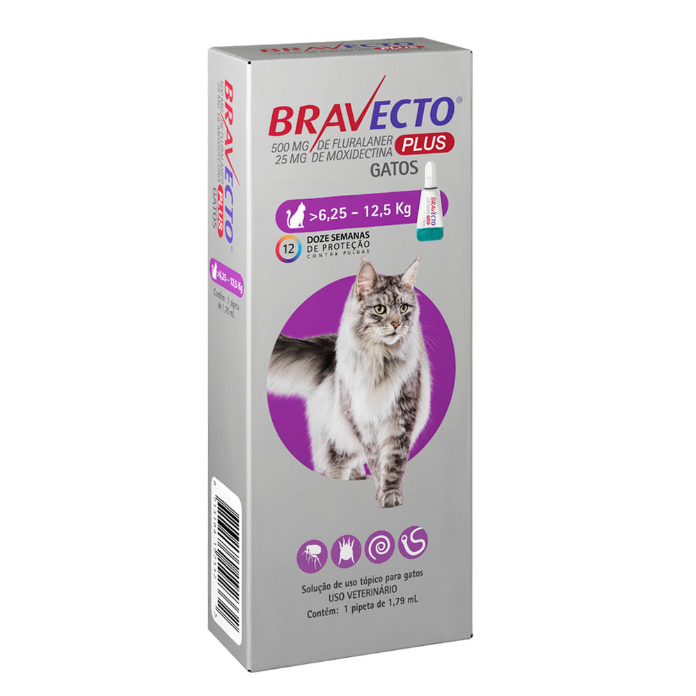 Antipulgas Bravecto Plus Gatos 6,25 a 12,5 kg