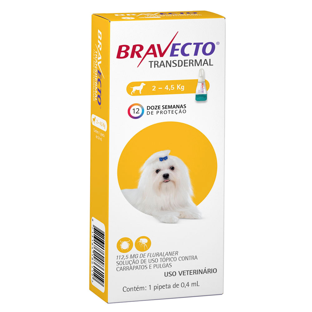 Antipulgas Bravecto Transdermal Cães 2 a 4,5 kg