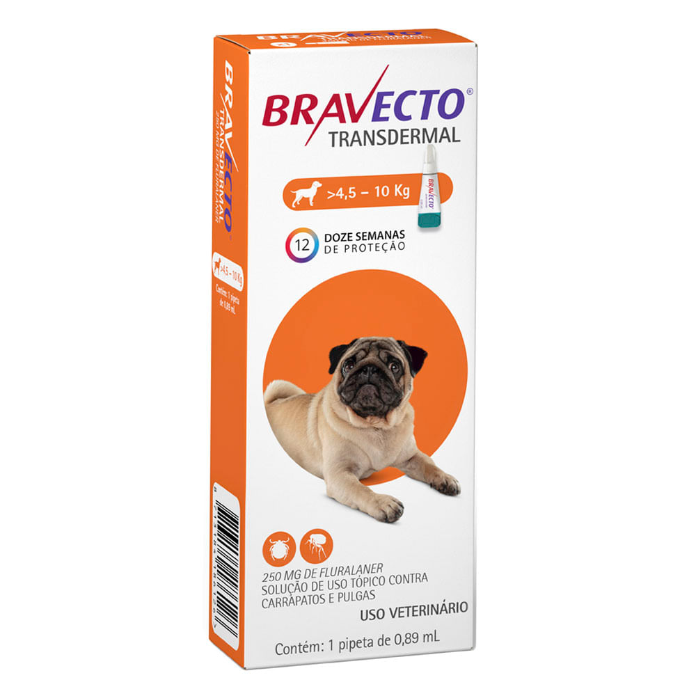 Antipulgas Bravecto Transdermal Cães 4,5 a 10kg
