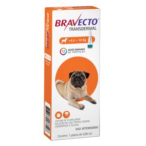 Antipulgas Bravecto Transdermal Cães 4,5 a 10kg - 250 mg