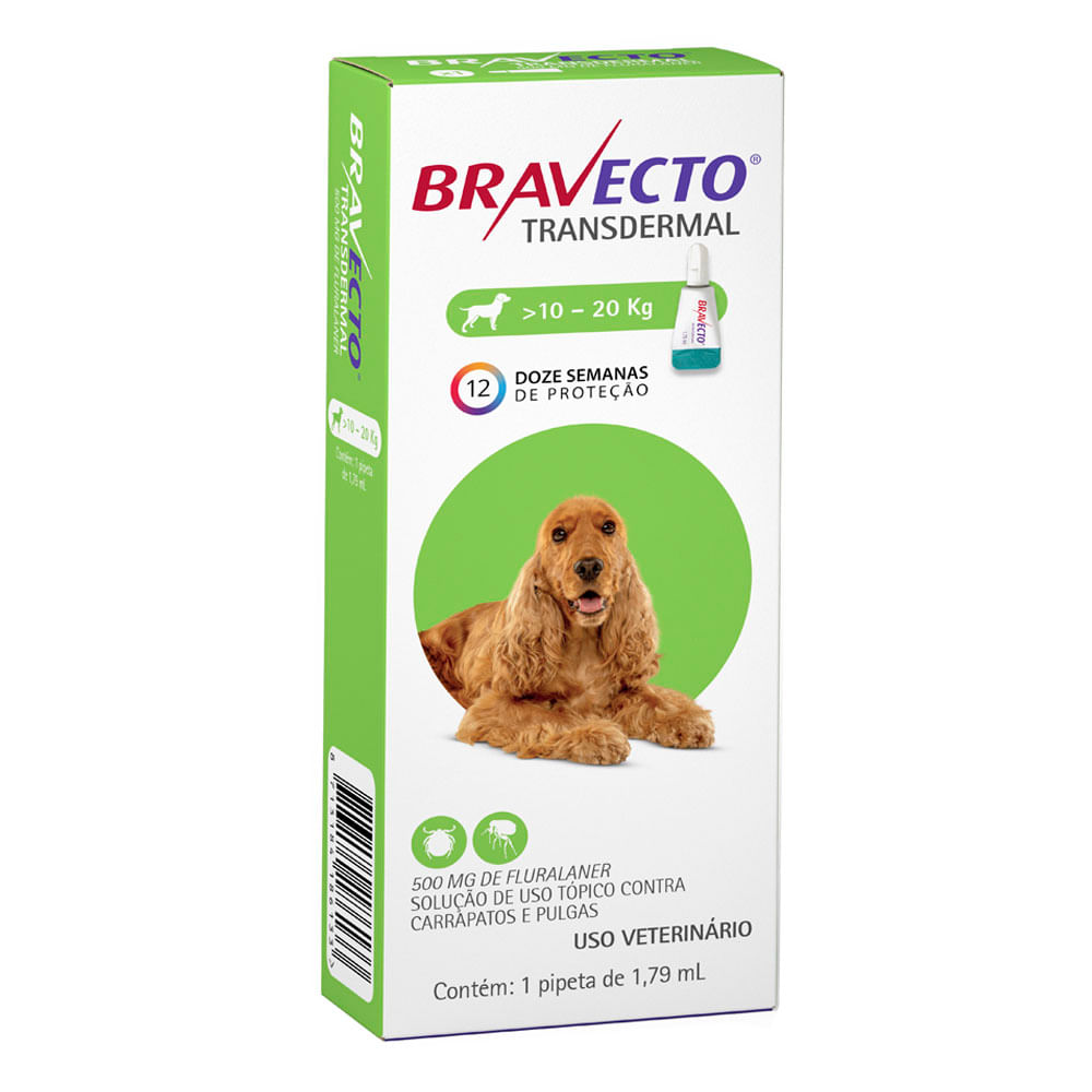 Antipulgas Bravecto Transdermal Cães 10 a 20 kg