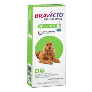 Antipulgas Bravecto Transdermal Cães 10 a 20 kg - 500 mg