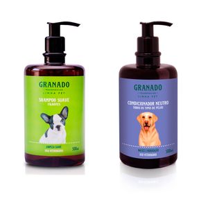 Kit Shampoo Filhote e Condicionador Neutro Granado Pet - 500 ml