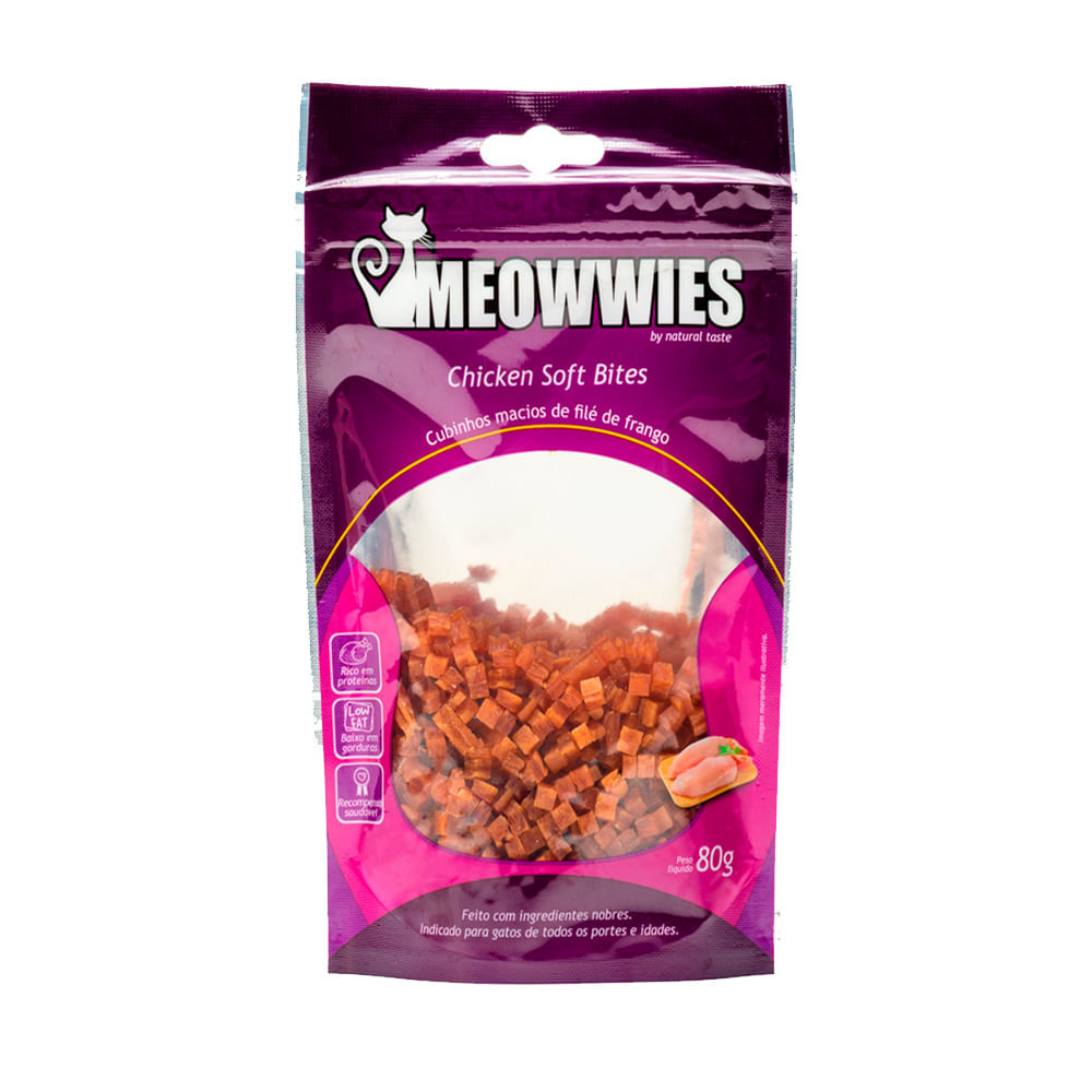 Petisco Natural Gatos Meowwies Soft Bites Frango