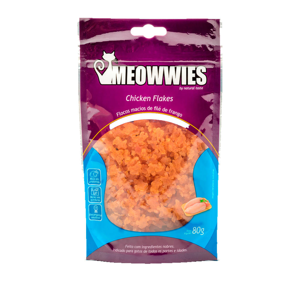 Petisco Natural Gatos Meowwies Flakes Frango
