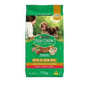 Ração Dog Chow Cães Adultos Minis e Pequenos Carne, Frango e Arroz